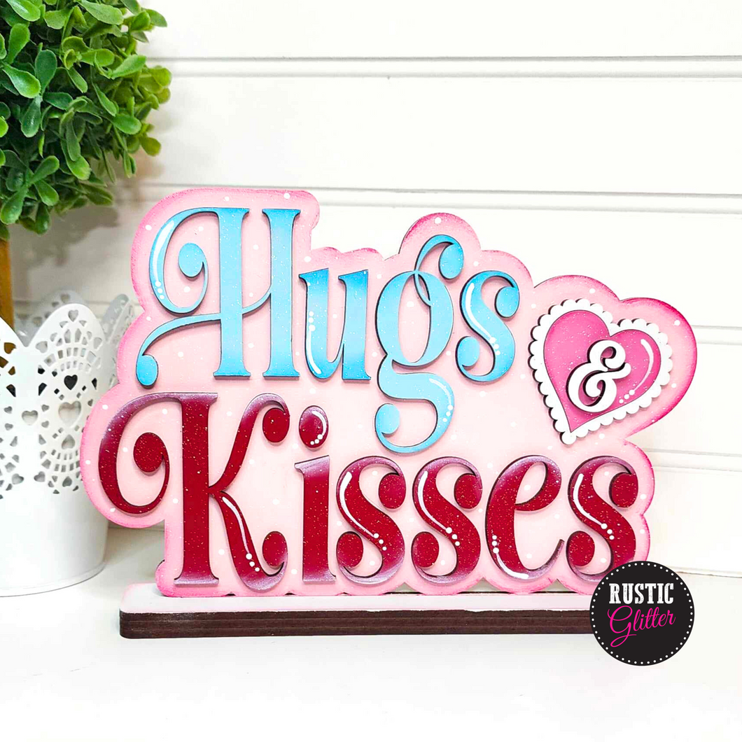 Hugs & Kisses Shelf Sitter Decor  | DIY Kit | Unfinished