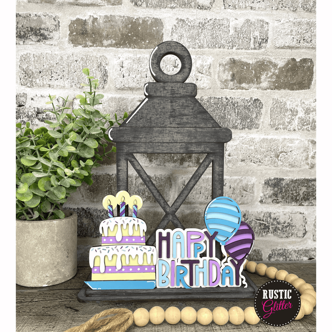 Happy Birthday Insert for Interchangeable Lantern  | DIY Kit | Unfinished