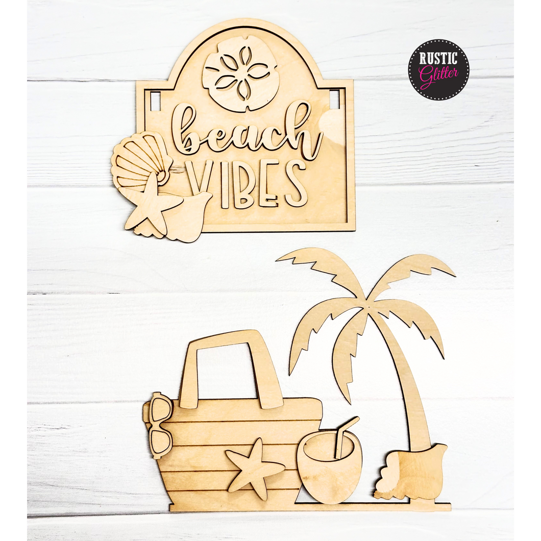 Beach Vibes Add-on Kit for Interchangeable Small Post | DIY Kit | Unfinished