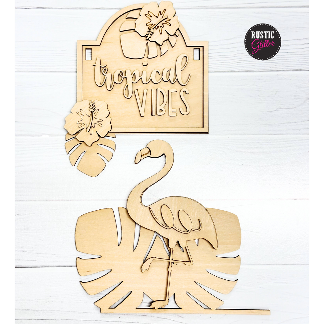 Tropical Vibes Add-on Kit for Interchangeable Small Post | DIY Kit | Unfinished