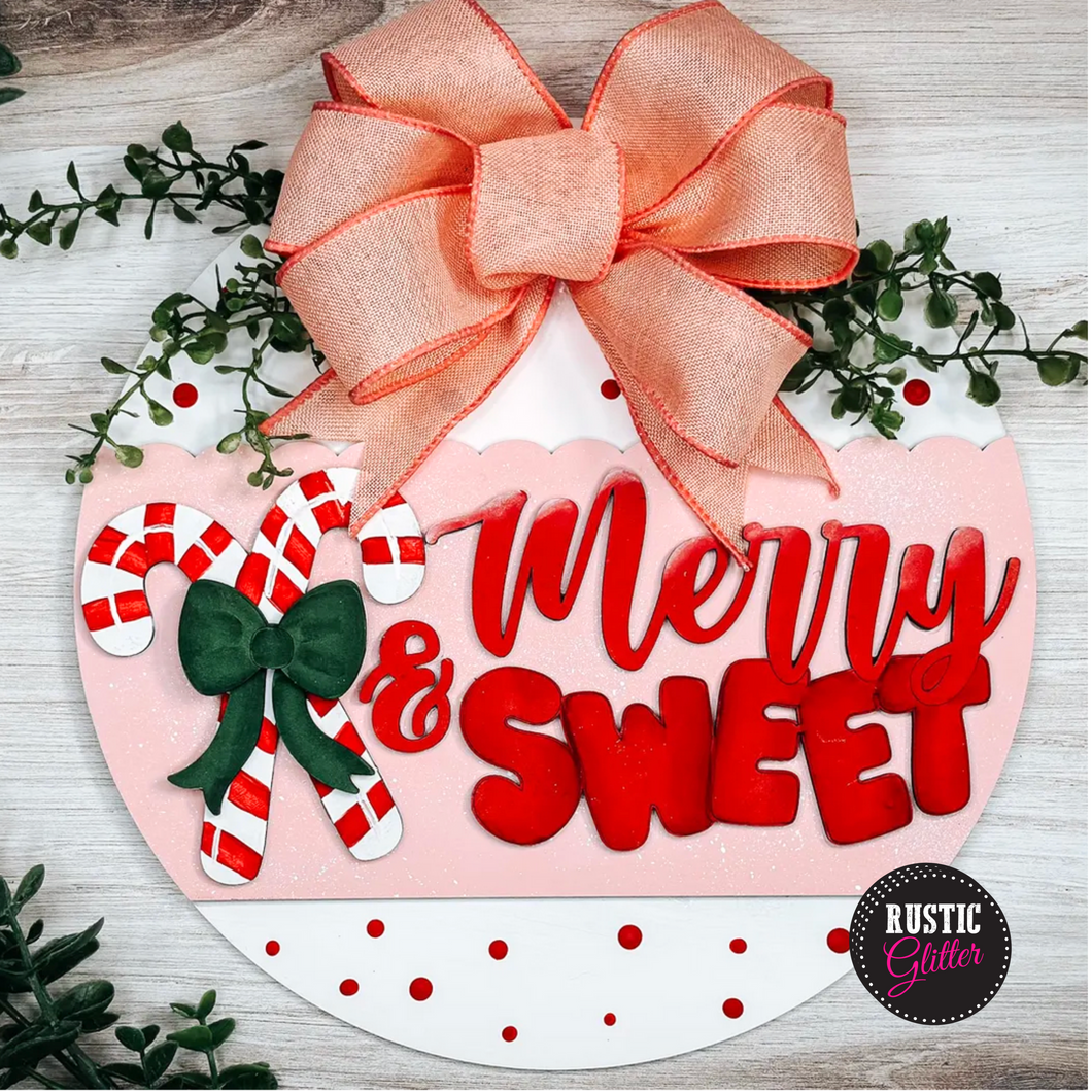 Merry & Sweet Door Hanger | DIY Kit | Unfinished