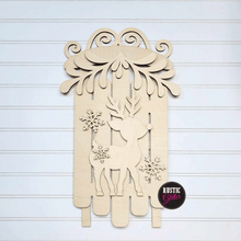 Load image into Gallery viewer, Sled with Deer Mantel Sign | DIY Kit | Unfinished
