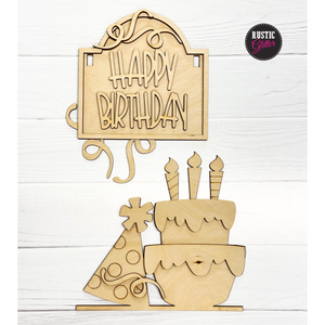 Happy Birthday Add-on Kit for Interchangeable Small Post | DIY Kit | Unfinished