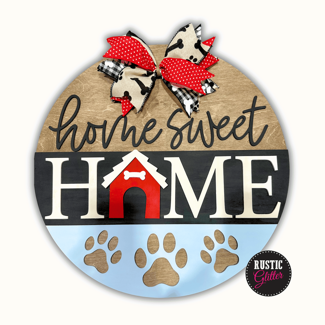 Home Sweet Home (Dog House) Door Hanger | DIY Kit | Unfinished