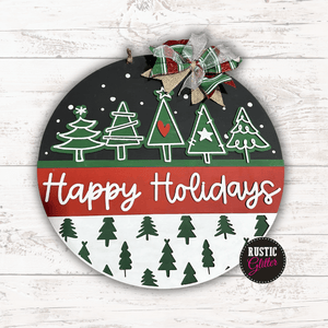 Happy Holidays (Trees) Door Hanger | DIY Kit | Unfinished