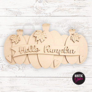 Hello Pumpkin Door Hanger | DIY Kit | Unfinished