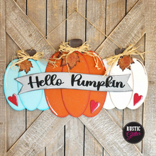 Load image into Gallery viewer, Hello Pumpkin Door Hanger | DIY Kit | Unfinished
