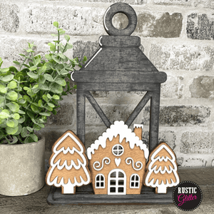 Gingerbread House Insert for Interchangeable Lantern  | DIY Kit | Unfinished