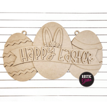 Load image into Gallery viewer, Happy Easter (eggs) Door Hanger | DIY Kit | Unfinished
