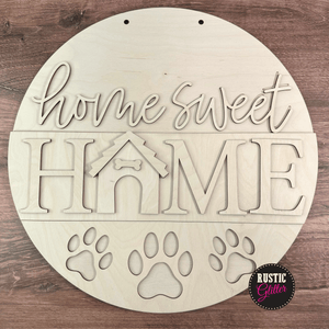 Home Sweet Home (Dog House) Door Hanger | DIY Kit | Unfinished