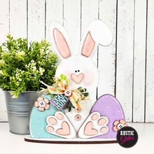 Load image into Gallery viewer, Prim Bunny Shelf Sitter Decor  | DIY Kit | Unfinished
