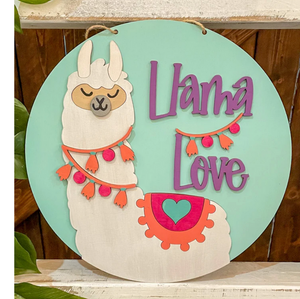 Llama Love Kids' Door Hanger Sign | DIY Kit | Unfinished