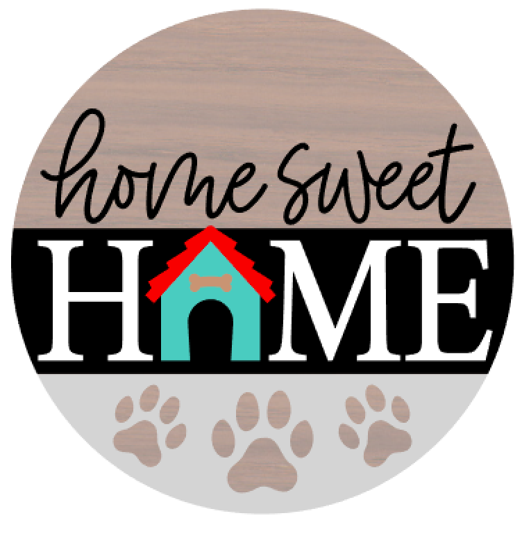 Home Sweet Home (Dog House) Door Hanger | DIY Kit | Unfinished