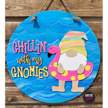 Load image into Gallery viewer, Chillin with my Gnomies Summer Door Hanger | DIY Kit | Unfinished
