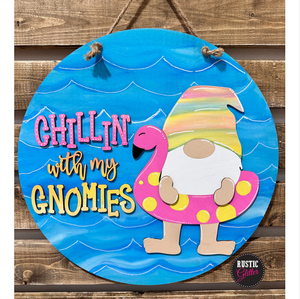 Chillin with my Gnomies Summer Door Hanger | DIY Kit | Unfinished