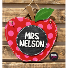 Load image into Gallery viewer, Teacher Classroom Apple Name Sign | Personalized | Teacher Gift | DIY Kit | Unfinished
