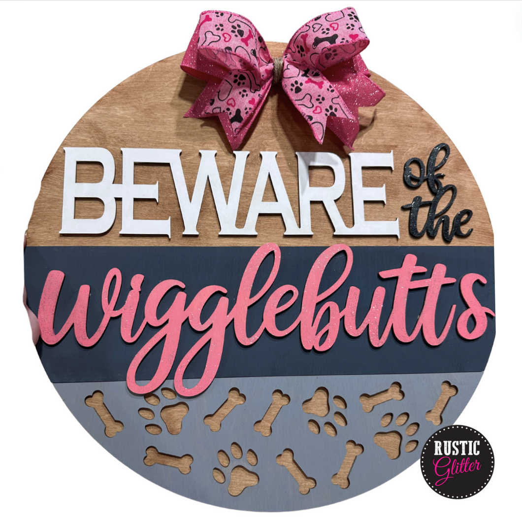 Beware of the Wigglebutts Door Hanger | DIY Kit | Unfinished