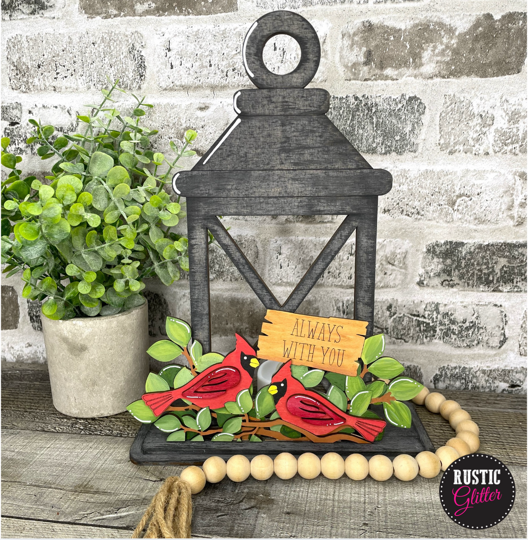 Cardinals Insert for Interchangeable Lantern  | DIY Kit | Unfinished