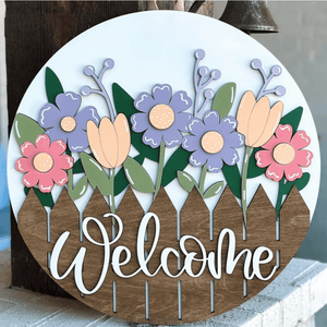 Welcome Flowers/Fence Door Hanger | DIY Kit | Unfinished