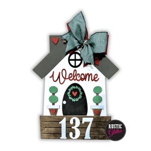 Welcome Home (address) Door Hanger | DIY Kit | Unfinished