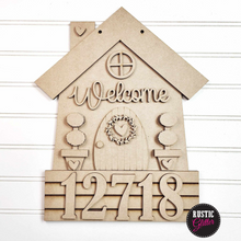 Load image into Gallery viewer, Welcome Home (address) Door Hanger | DIY Kit | Unfinished
