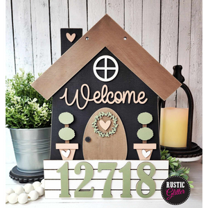 Welcome Home (address) Door Hanger | DIY Kit | Unfinished