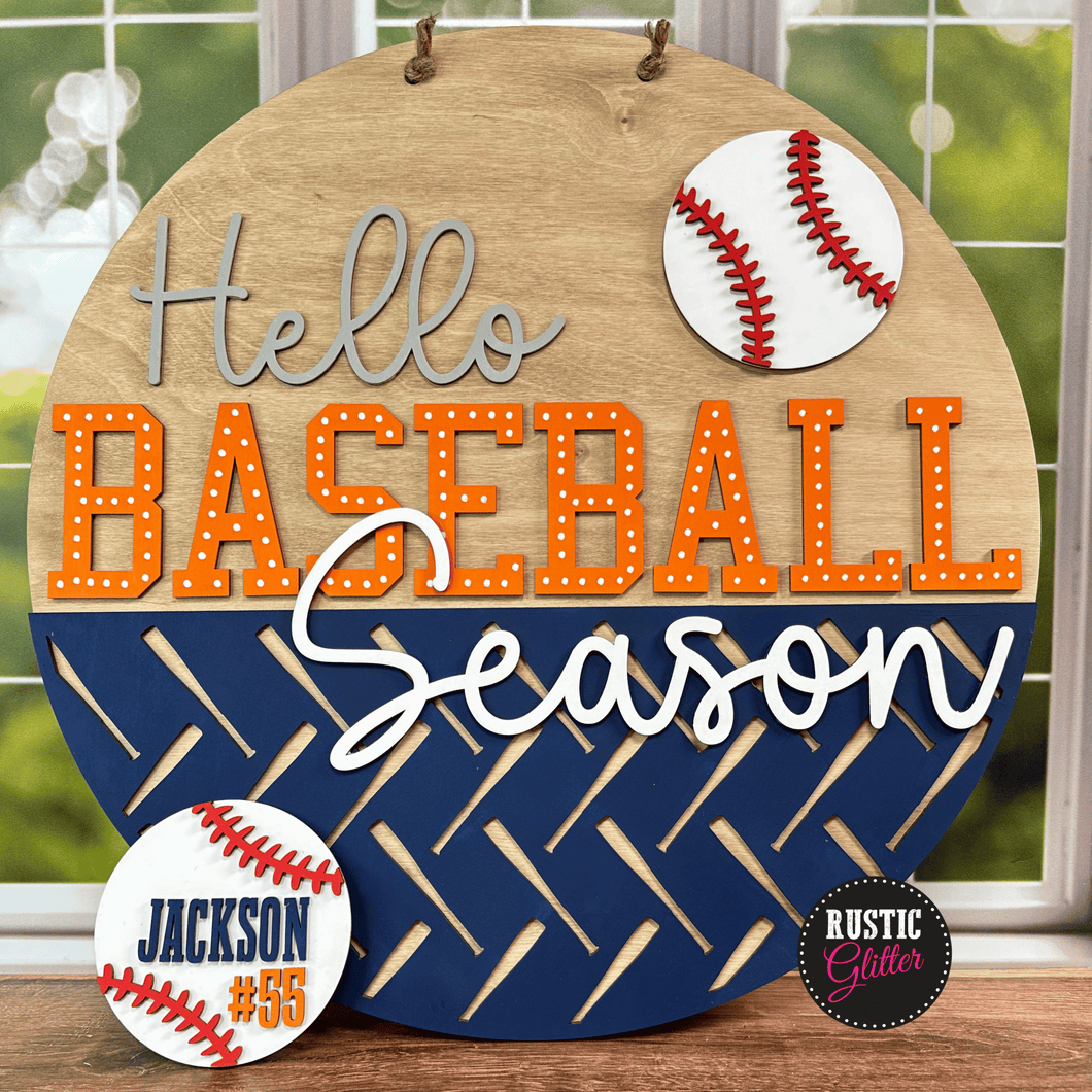 Baseball Season Door Hanger | DIY Kit | Unfinished