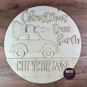 Christmas Tree Farm Car Door Hanger | DIY Kit | Unfinished