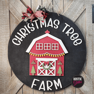 Christmas Tree Farm Barn Door Hanger | DIY Kit | Unfinished