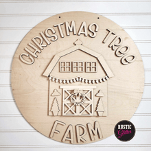 Load image into Gallery viewer, Christmas Tree Farm Barn Door Hanger | DIY Kit | Unfinished
