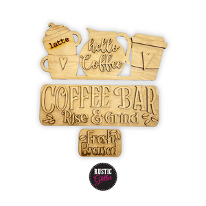 Coffee Bar Add-on Kit for Interchangeable Farmhouse Truck and Sign| DIY Kit | Unfinished