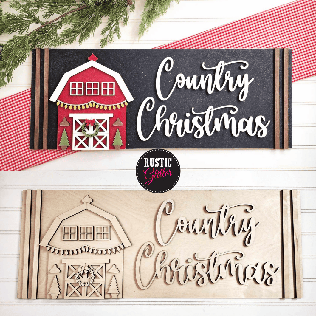 Country Christmas Mantel Sign | DIY Kit | Unfinished