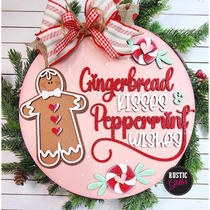 Gingerbread Kisses Door Hanger | DIY Kit | Unfinished