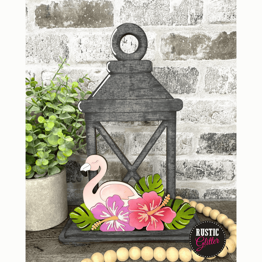 Flamingo nsert for Interchangeable Lantern  | DIY Kit | Unfinished