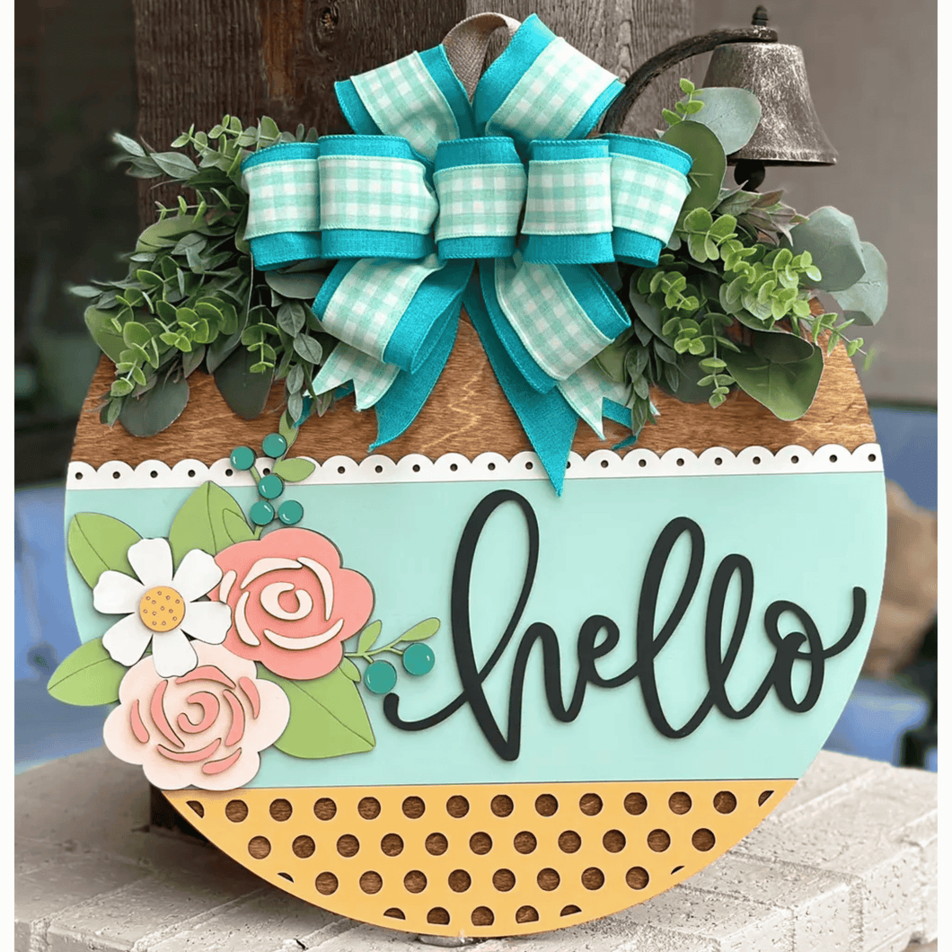 Hello Flowers Door Hanger | DIY Kit | Unfinished