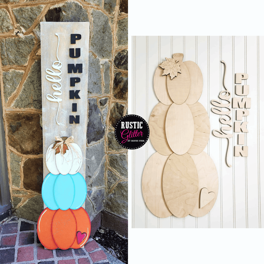 Hello Pumpkin 3D Porch Leaner | DIY Kit | Unfinished