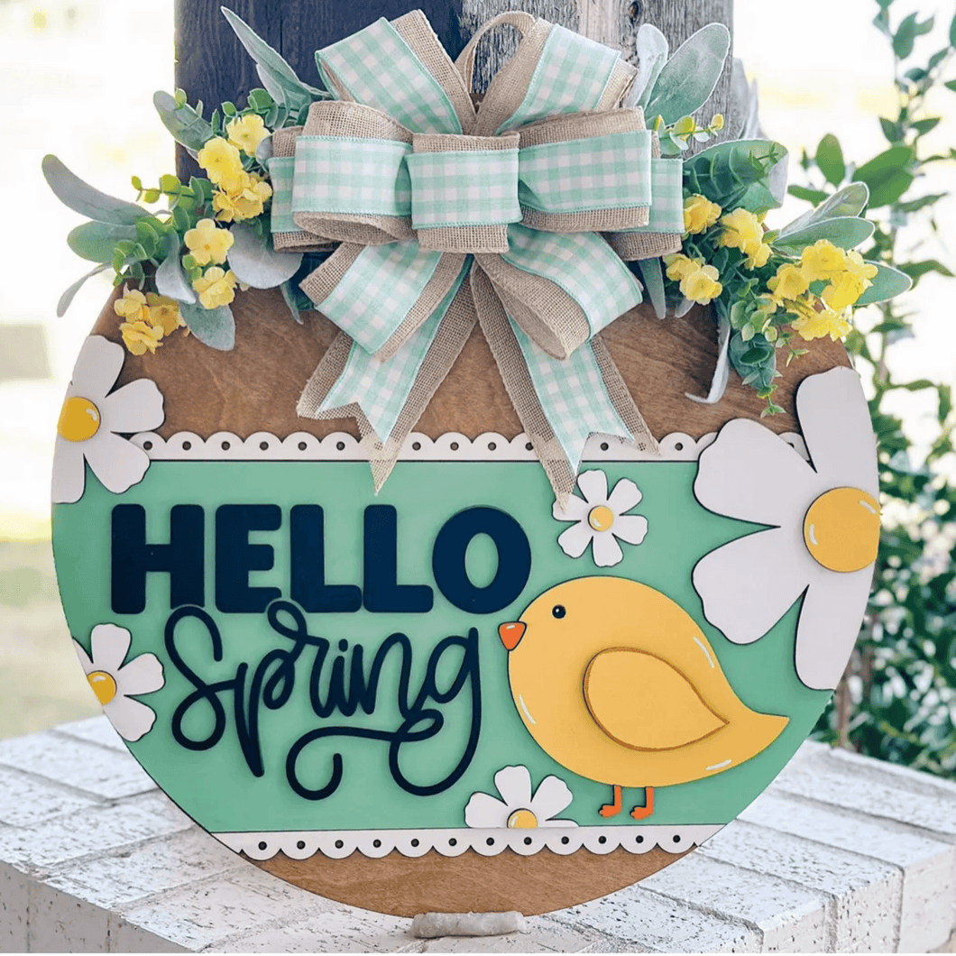 Hello Spring Door Hanger | DIY Kit | Unfinished