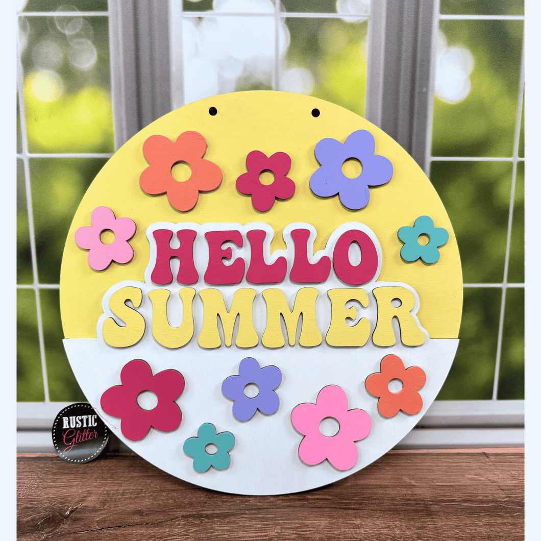 Hello Summer Door Hanger Sign | DIY Kit | Unfinished