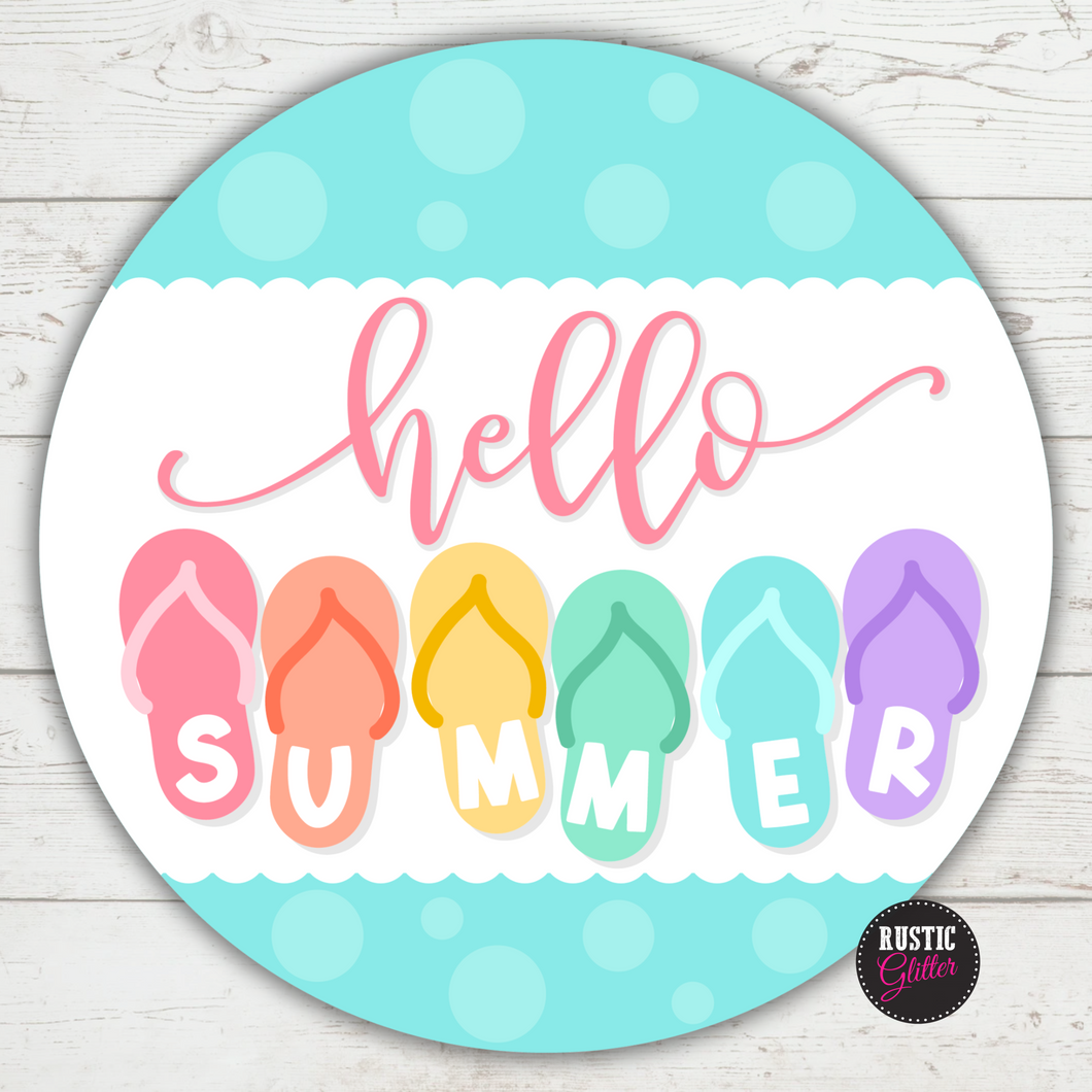 Hello Summer Flip Flops Door Hanger | DIY Kit | Unfinished