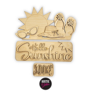 Hello Sunshine Add-on Kit for Interchangeable Farmhouse Truck and Sign| DIY Kit | Unfinished