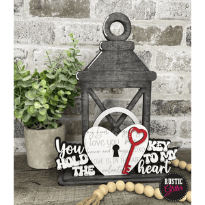 Key to My Heart Insert for Interchangeable Lantern  | DIY Kit | Unfinished