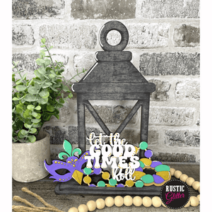 Let the Good Times Roll Mardi Gras Insert for Interchangeable Lantern  | DIY Kit | Unfinished