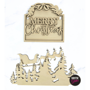 Merry Christmas Add-on Kit for Interchangeable Small Post | DIY Kit | Unfinished