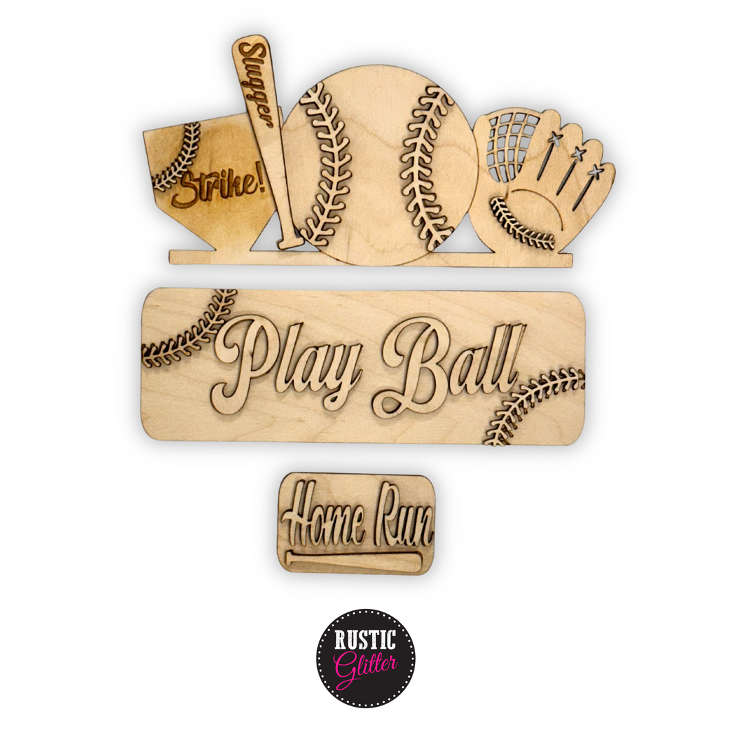 Play Ball Add-on Kit for Interchangeable Farmhouse Truck and Sign| DIY Kit | Unfinished