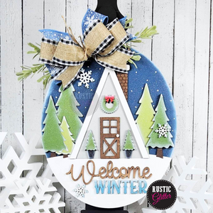 Welcome Winter Cabin Door Hanger | DIY Kit | Unfinished