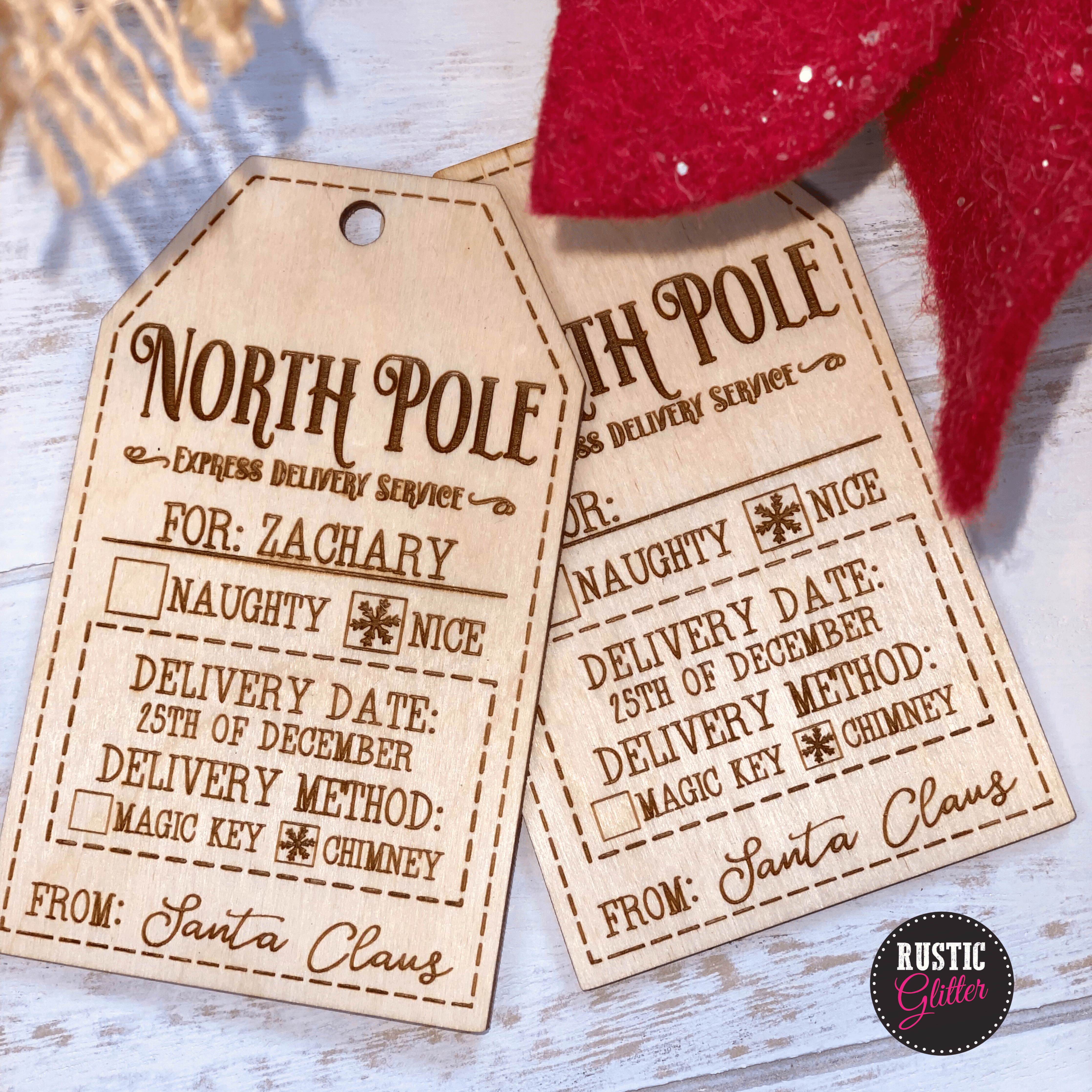 Santa Gift Tags Fun North Pole Tags for Gift Wrapping 