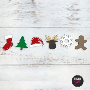 Personalized Christmas Tic Tac Toe Game Kit |  Stocking Stuffer | Unfinished